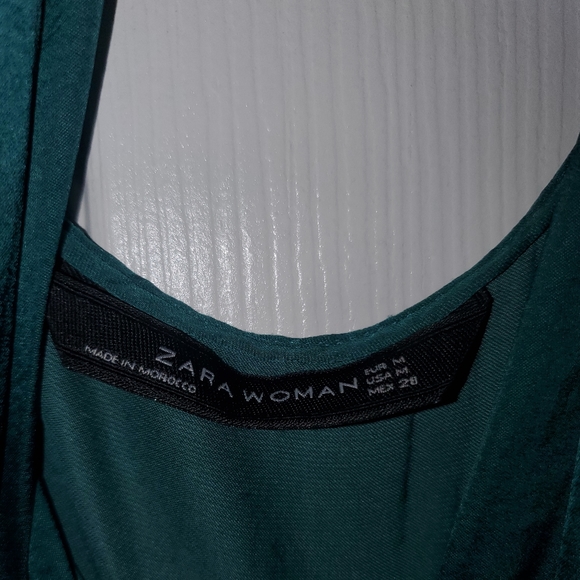 Zara green halter jumpsuit Size M (IT HAS POCKETS! - Picture 3 of 5